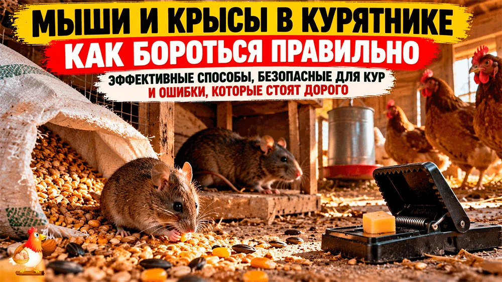 Как бороться с мышами и крысами в курятнике и не отравить собственных кур – ловушки, ко...
