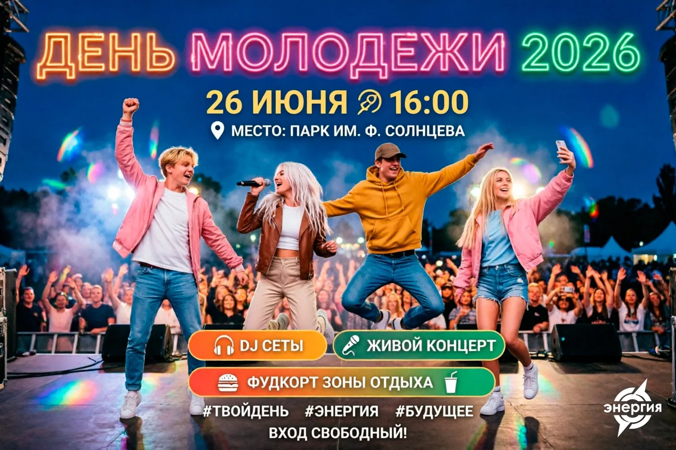 День молодёжи — 2026: зарядись ритмом лета!☀