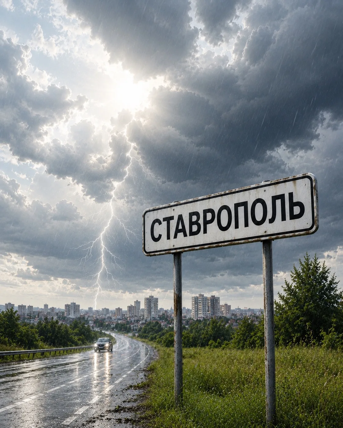 Сильные дожди, ливни в сочетаний с грозой, градом и сильным ветром 25 м/с ожидаются местами в Ставро
