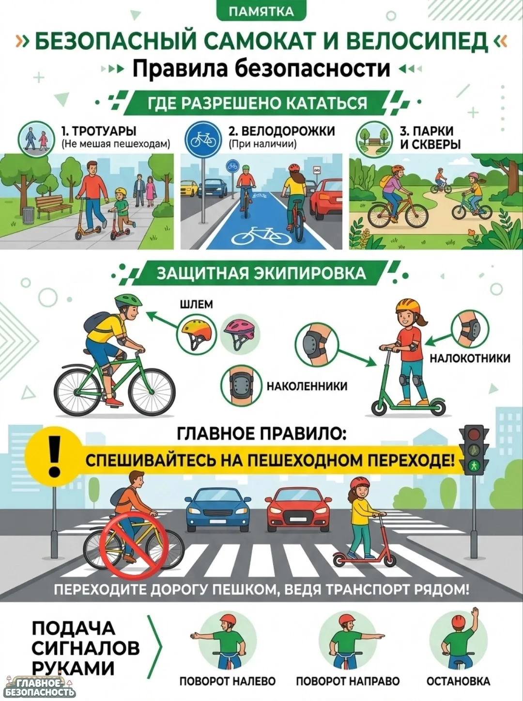 ❗ Соблюдайте Правила безопасности на самокате и велосипеде 🚲