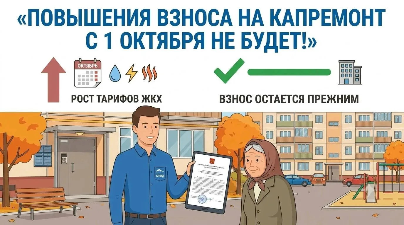 Повышения взноса с 1 октября на капитальный ремонт не будет!