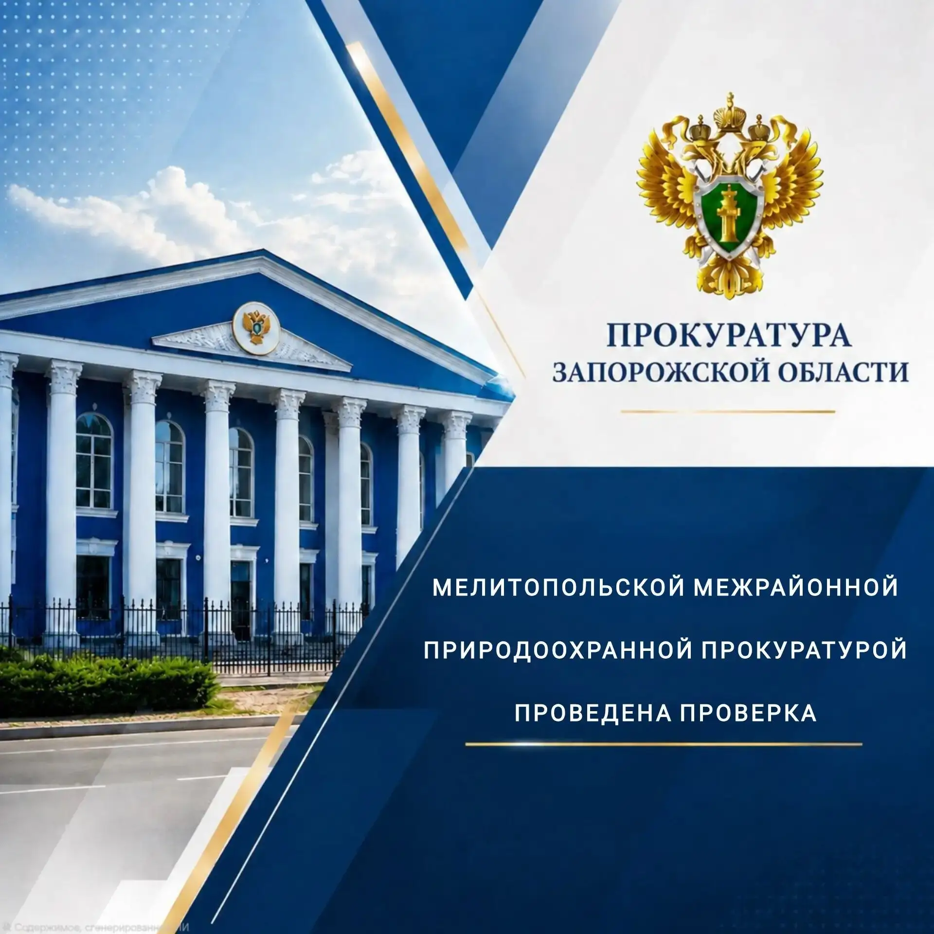 МЕЛИТОПОЛЬСКОЙ МЕЖРАЙОННОЙ ПРИРОДООХРАННОЙ ПРОКУРАТУРОЙ ПРОВЕДЕНА ПРОВЕРКА СОБЛЮДЕНИЯ В...
