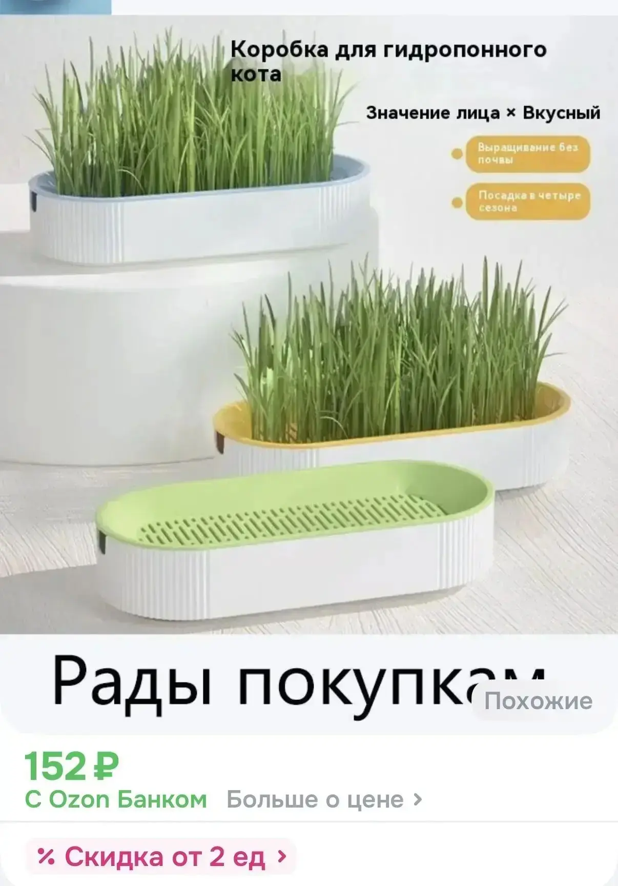 Бокс для выращивания травы для кота + семена