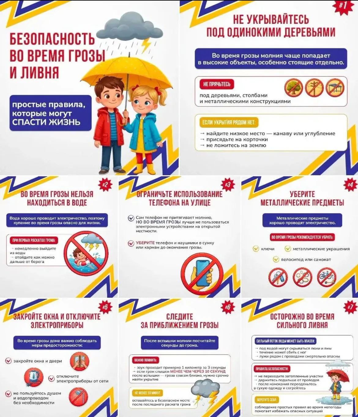 Памятка «Безопасность во время грозы и ливня» для наших школьников

Ребята, весной и летом погода ча