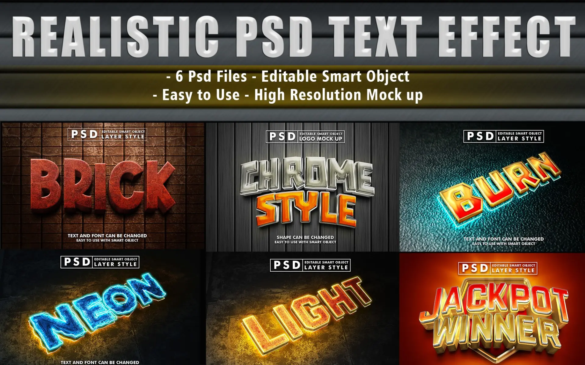 ✅ Set of 3D Realistic Text Effect