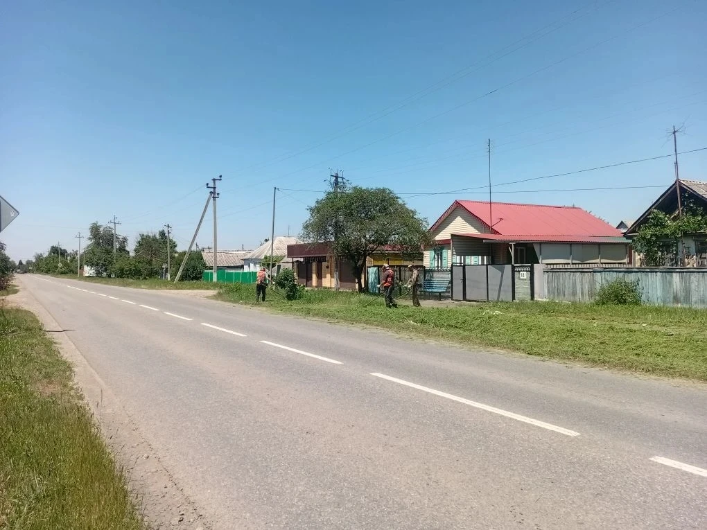 Скашивание сорной растительности по улице Буденного пгт Мостовского