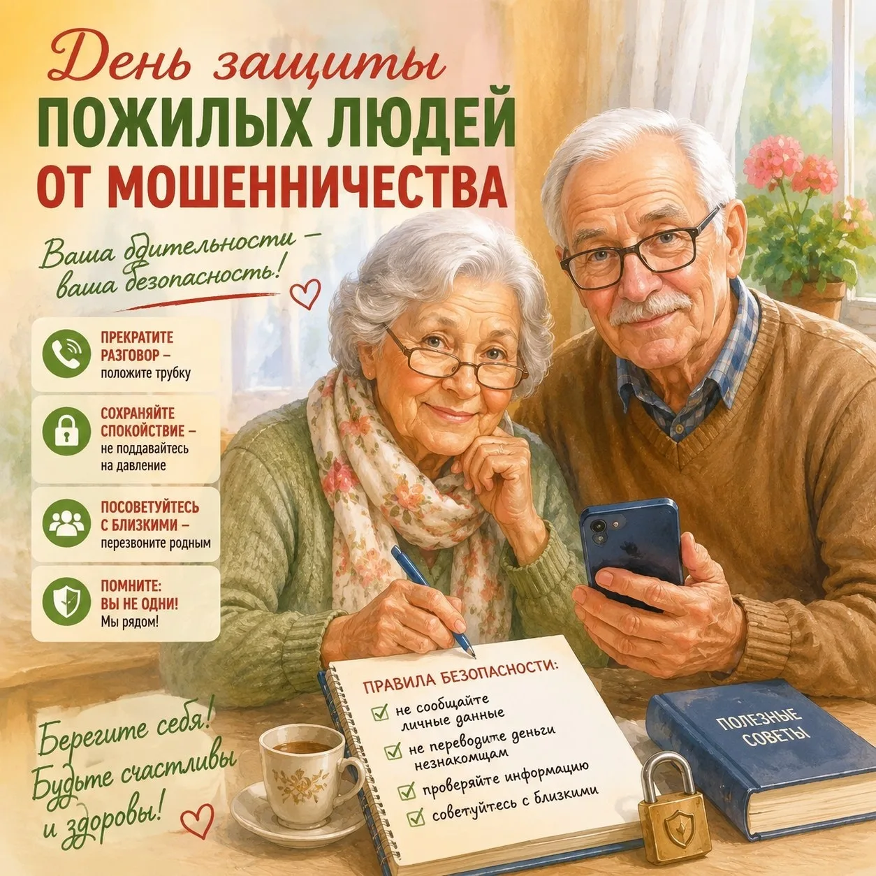 🛡👵 15 мая — День защиты пожилых людей от мошенничества  Сегодня важный день, который напоминает о не