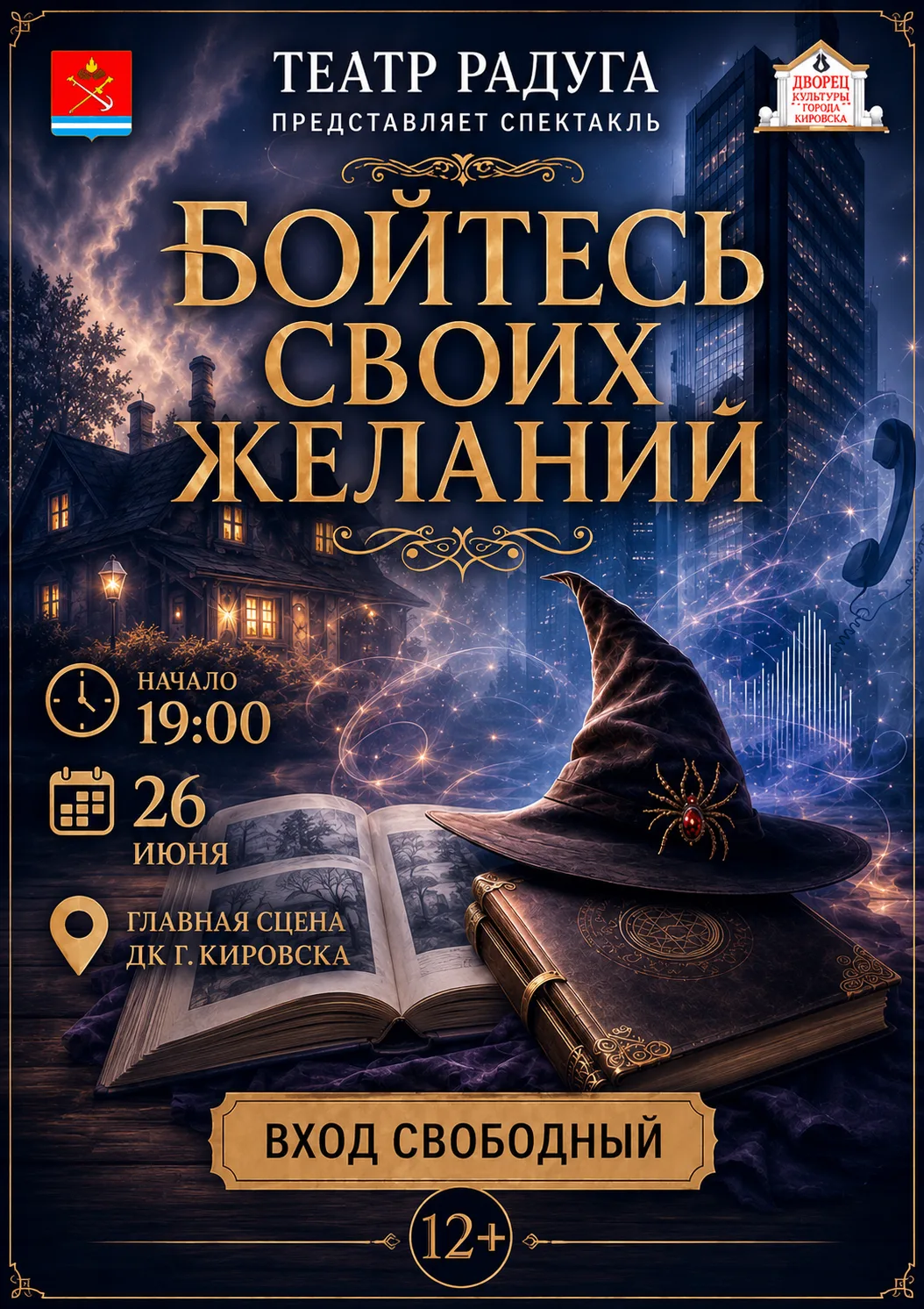 Театр «Радуга» приглашает на премьеру спектакля «Бойтесь своих желаний» ✨

Зрителей ждёт увлекательн