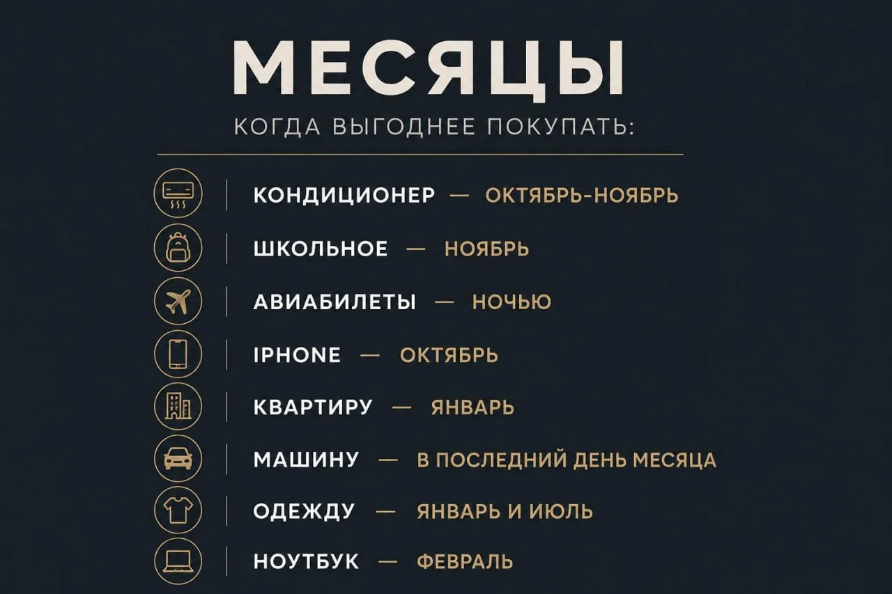 💸 Когда выгодно покупать авиабилеты, вещи, технику, машину и даже квартиру, чтобы не п...