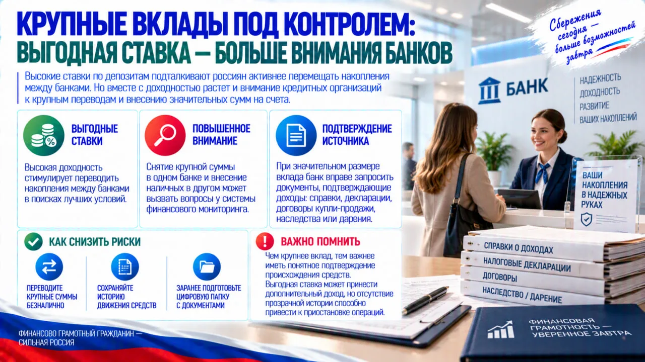 Высокие ставки по депозитам подталкивают россиян активнее перемещать накопления между б...