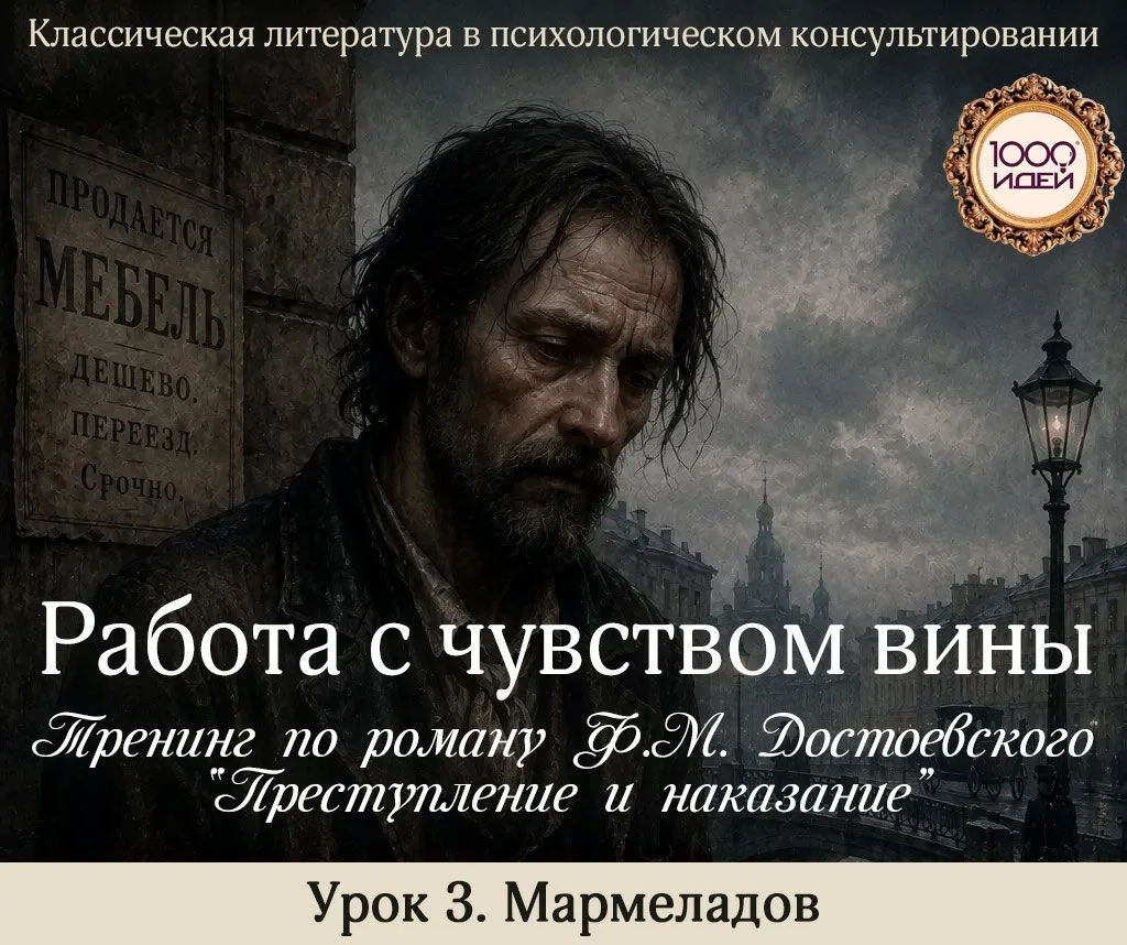 📣Друзья, продолжаем наш тренинг-марафон, посвященный работе с чувством вины по роману Ф.М. Достоевс