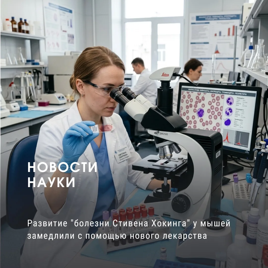 Развитие "болезни Стивена Хокинга" у мышей замедлили с помощью нового лекарства

🧠 Международный ко
