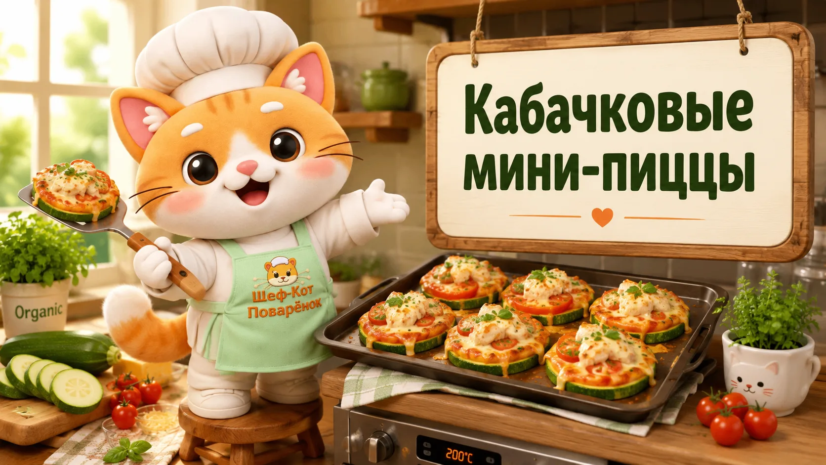 🥒 ПП-перекус от Шеф-Кота: кабачковые мини-пиццы