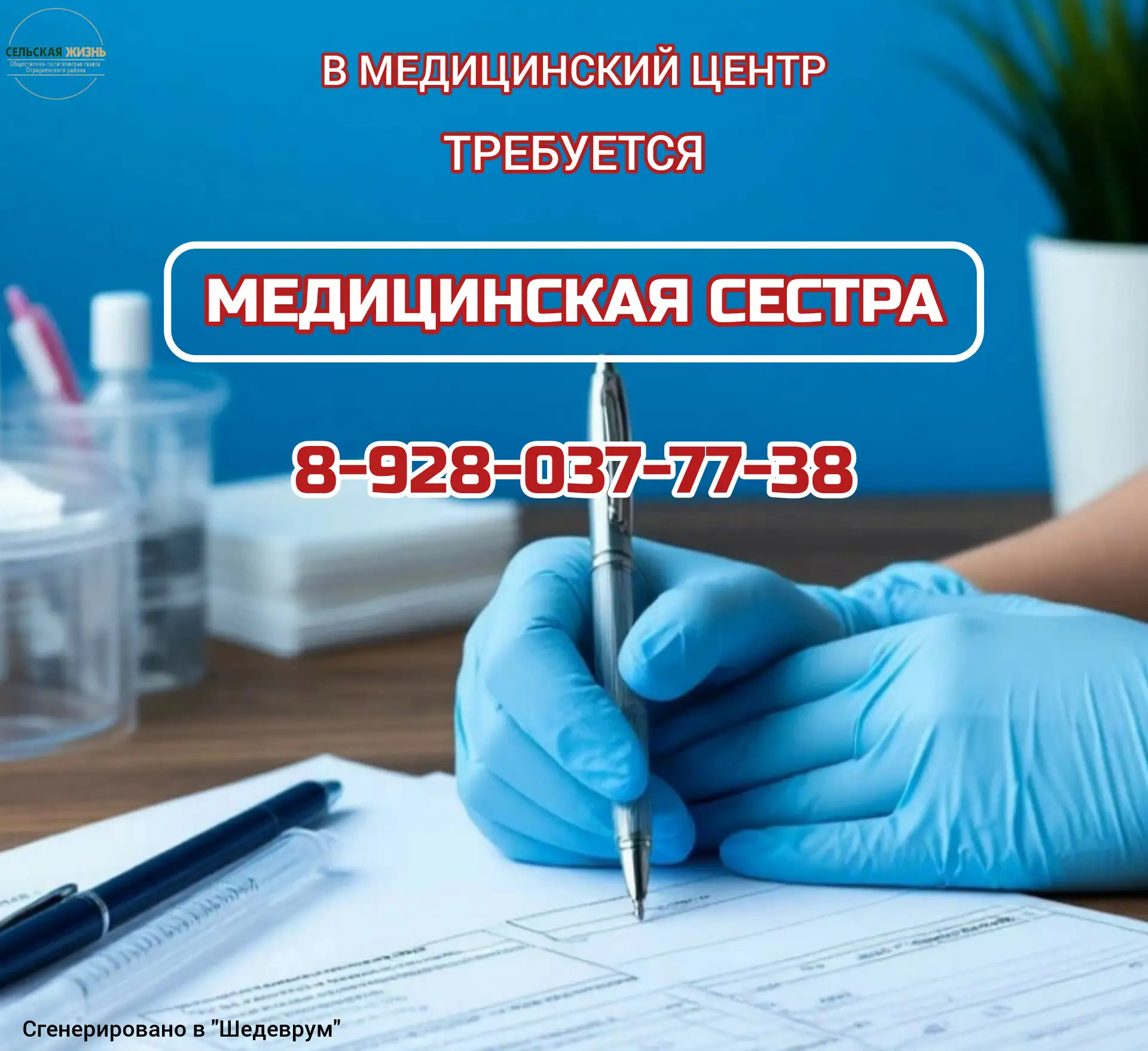 В медицинский центр на постоянную работу требуется

📍медицинская сестра.

🧭ст. Отрадная,  ул. Лени
