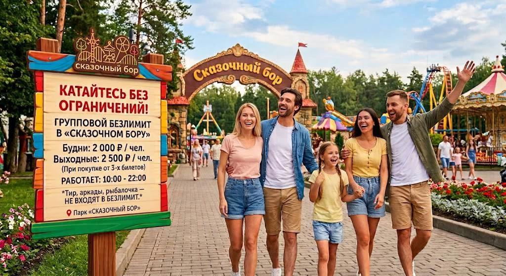 Катайтесь без ограничений: групповой безлимит в «Сказочном бору» 🎡✨