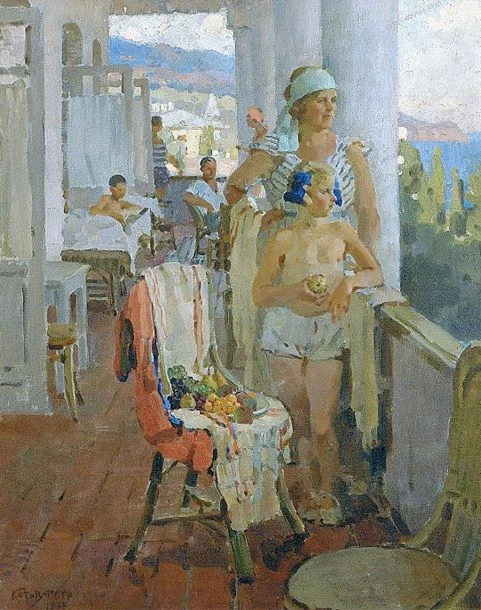 👆 Петр Котов. В доме отдыха. Алупка. 1937. Холст, масло. 100,7 x 80. Ярославский худож...