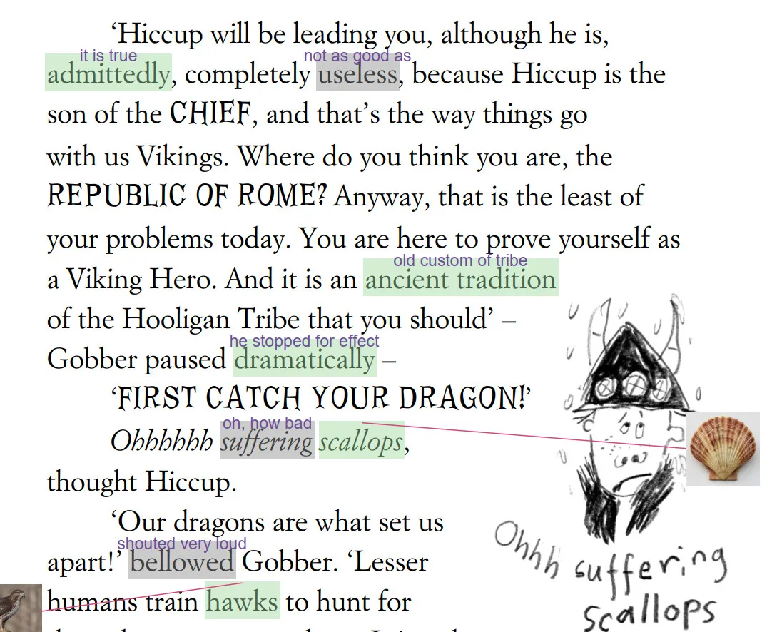 Вчера был первый урок по книге How to train your dragon – сложность текста оцените на ф...