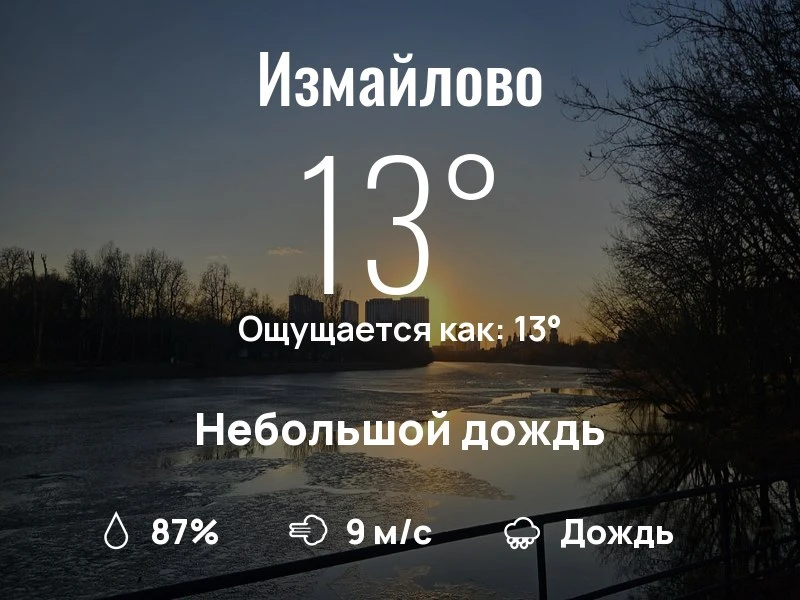 Что с погодой в Измайлово?