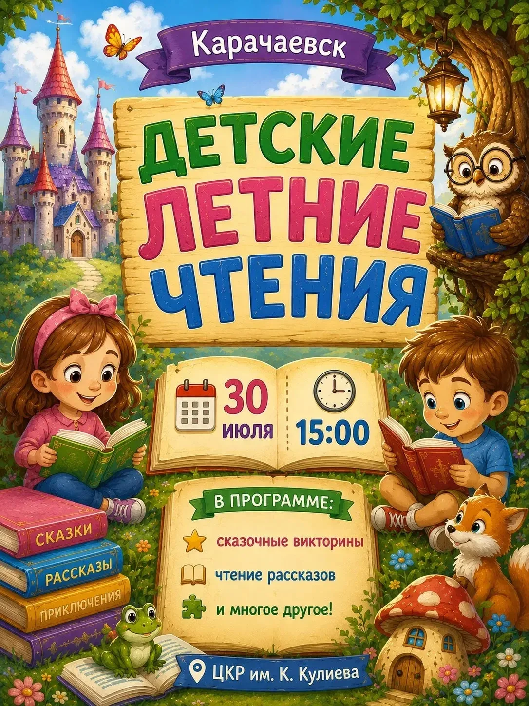 🌞 ДЕТСКИЕ ЛЕТНИЕ ЧТЕНИЯ 📚

Дорогие жители и гости Карачаевского городского округа!

Приглашаем вас