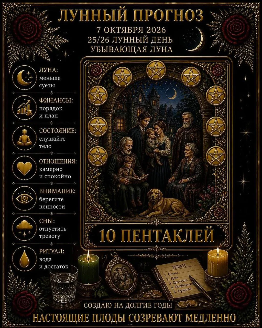 🌘 ЛУННЫЙ ПРОГНОЗ | 7 октября 2026