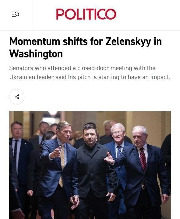 Во время визита в США Владимир Зеленский, по оценке Politico, совершил «почти невозможное», сумел уб