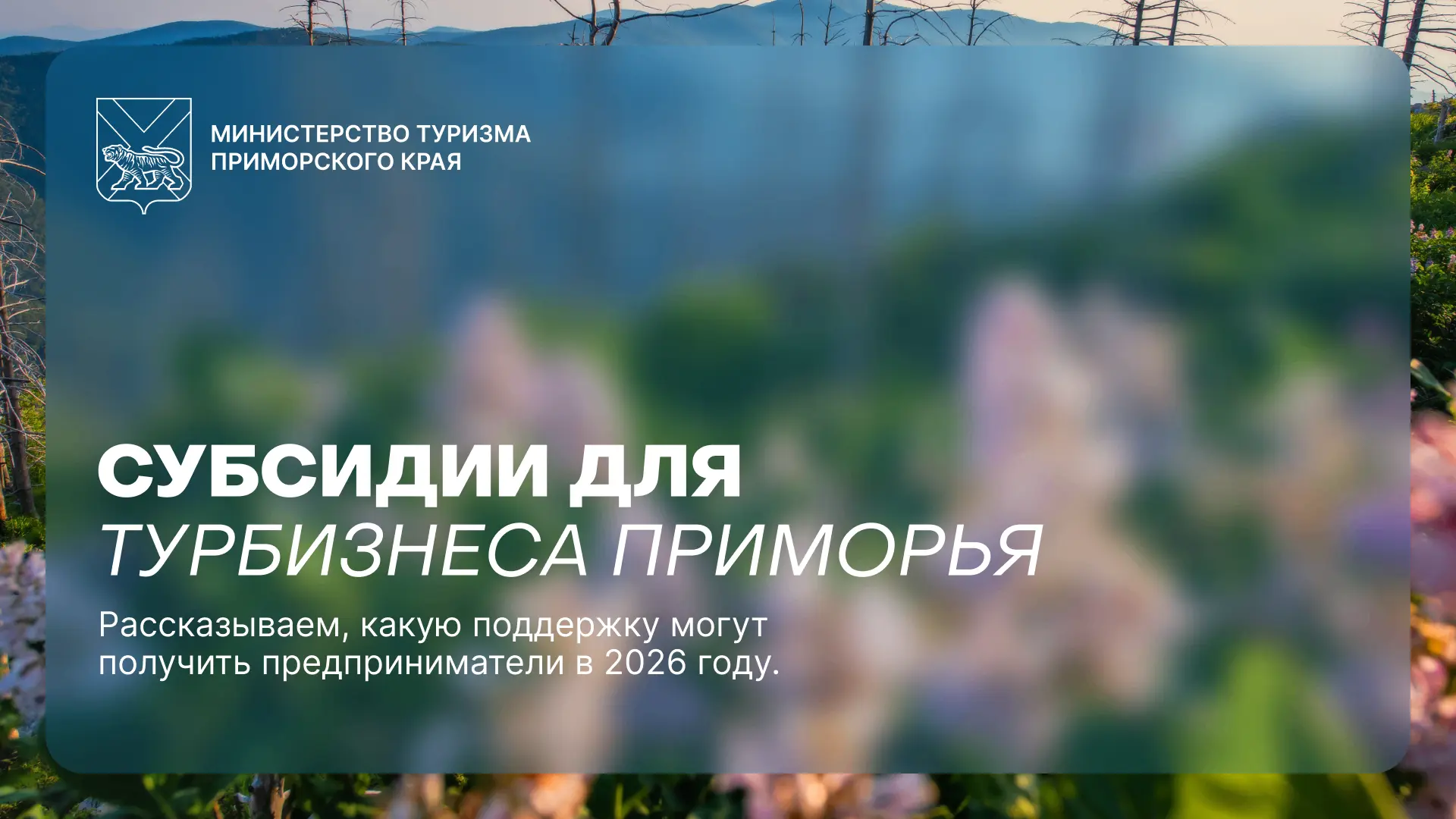 ⚡️ Субсидии для турбизнеса Приморья: открыты отборы