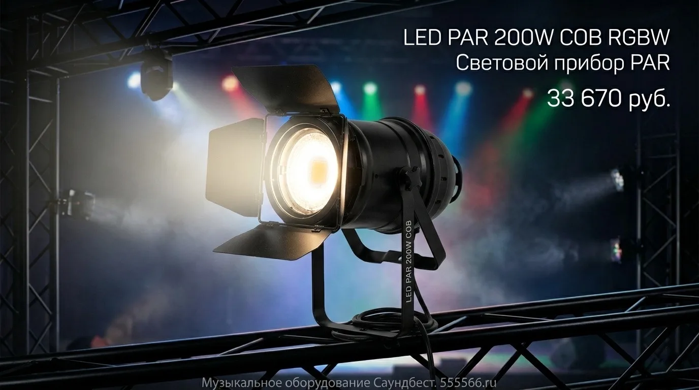 PSL Lighting LED PAR 200W COB RGBW — это современный световой прибор, предназначенный д...