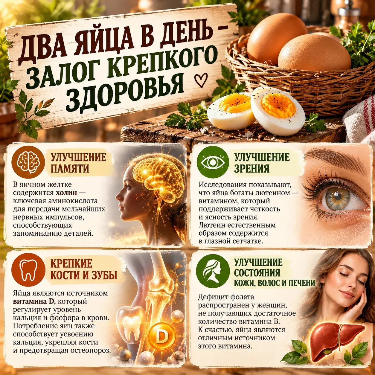 Два яйца в день — залог крепкого здоровья 🥚