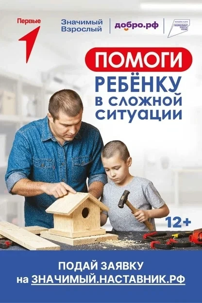 Запущен Всероссийский совместный проект Добро.РФ и Движения Первых «Значимый взрослый»