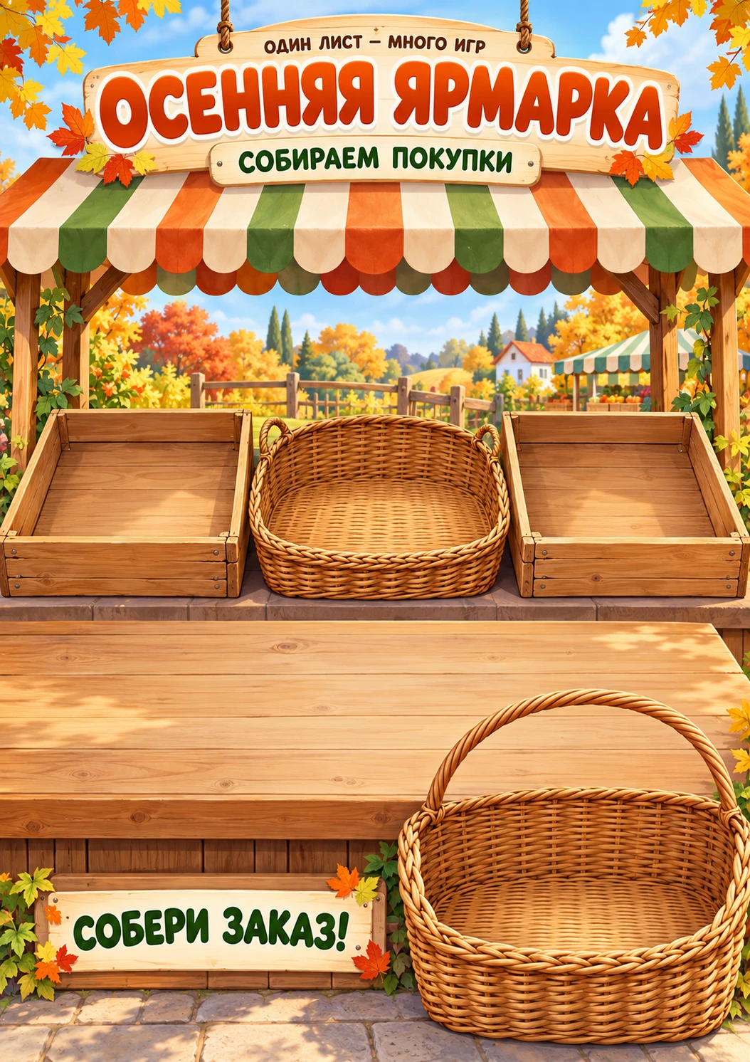 🍎 «ОДИН ЛИСТ — МНОГО ИГР»