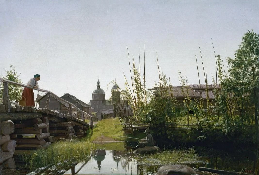 «Утро в деревне», 1861.
Холст, масло, 49 х 71 см

— Попов Александр Павлович,
(1828–1904)

📍Государ