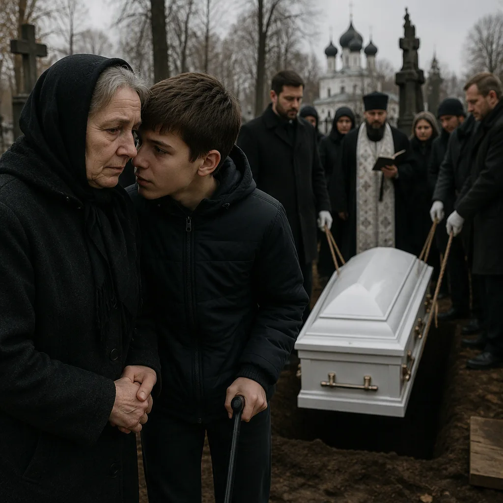Белый гроб медленно опускали в землю на старом кладбище Ярославля, а Елена Васильевна О...