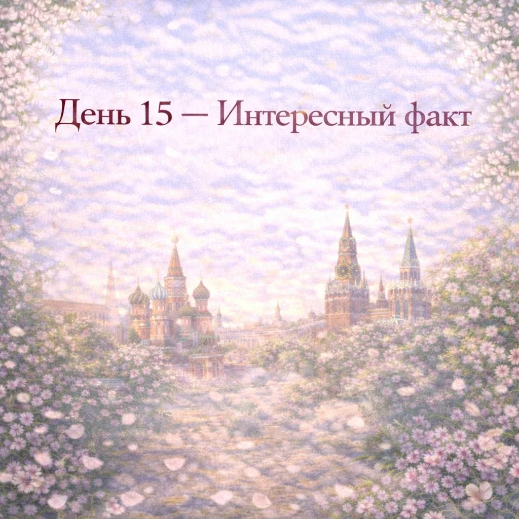 **День 15 — Интересный факт

📚 Задание №15**

Поделитесь:

интересным фактом о Москве, который вы з