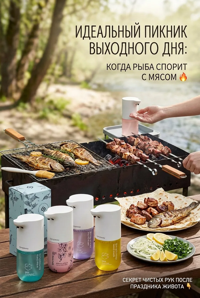 Идеальный пикник выходного дня: когда рыба спорит с мясом за место на мангале 🔥