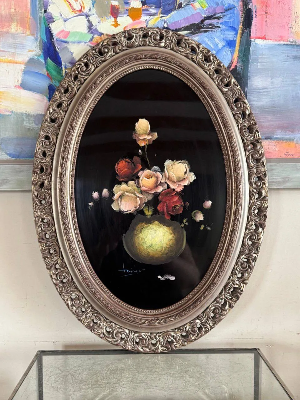 Картина живопись масло на листе пластика 🎨🥀🌺