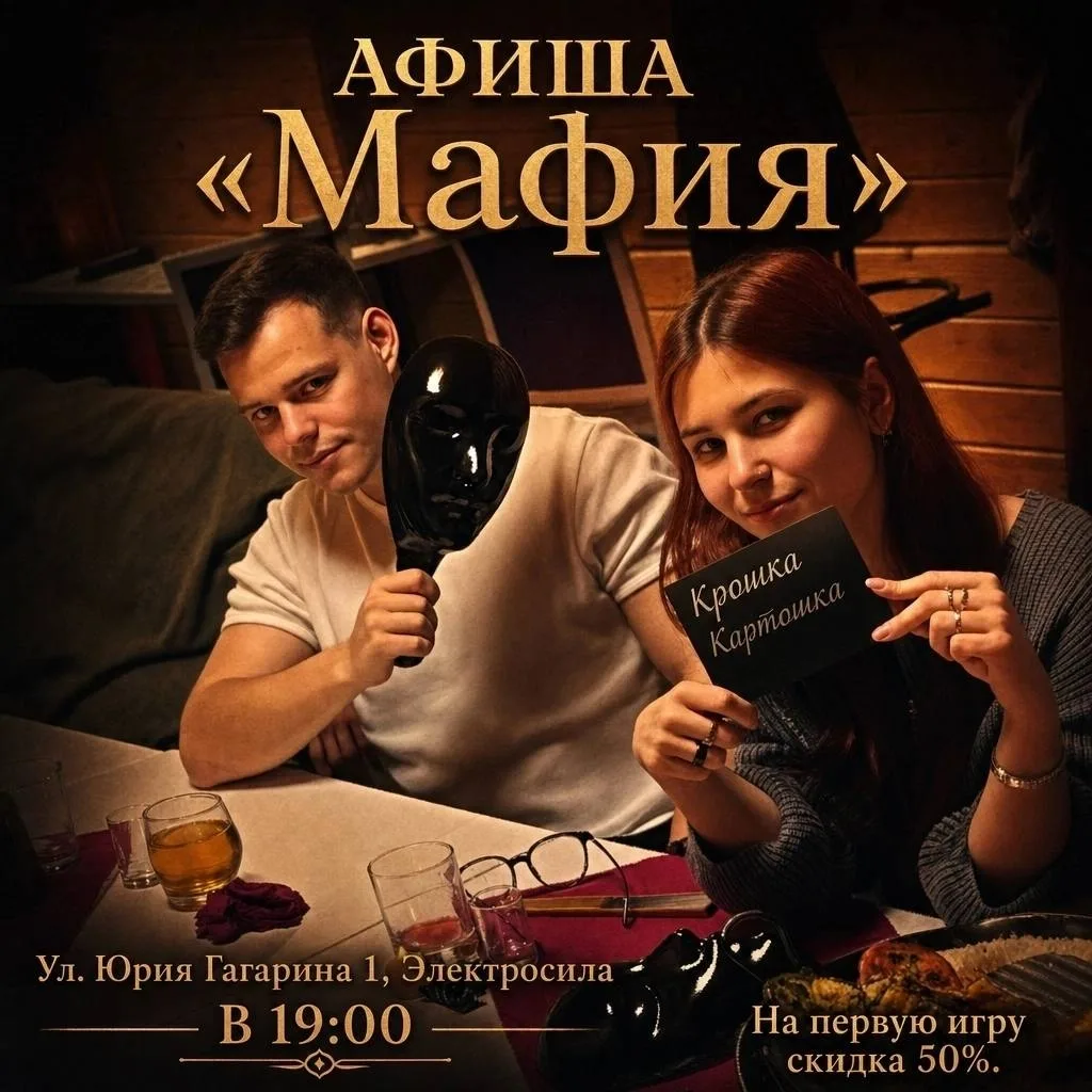 Свободный вечер субботы - отличный повод сыграть в "МАФИЮ"😉
