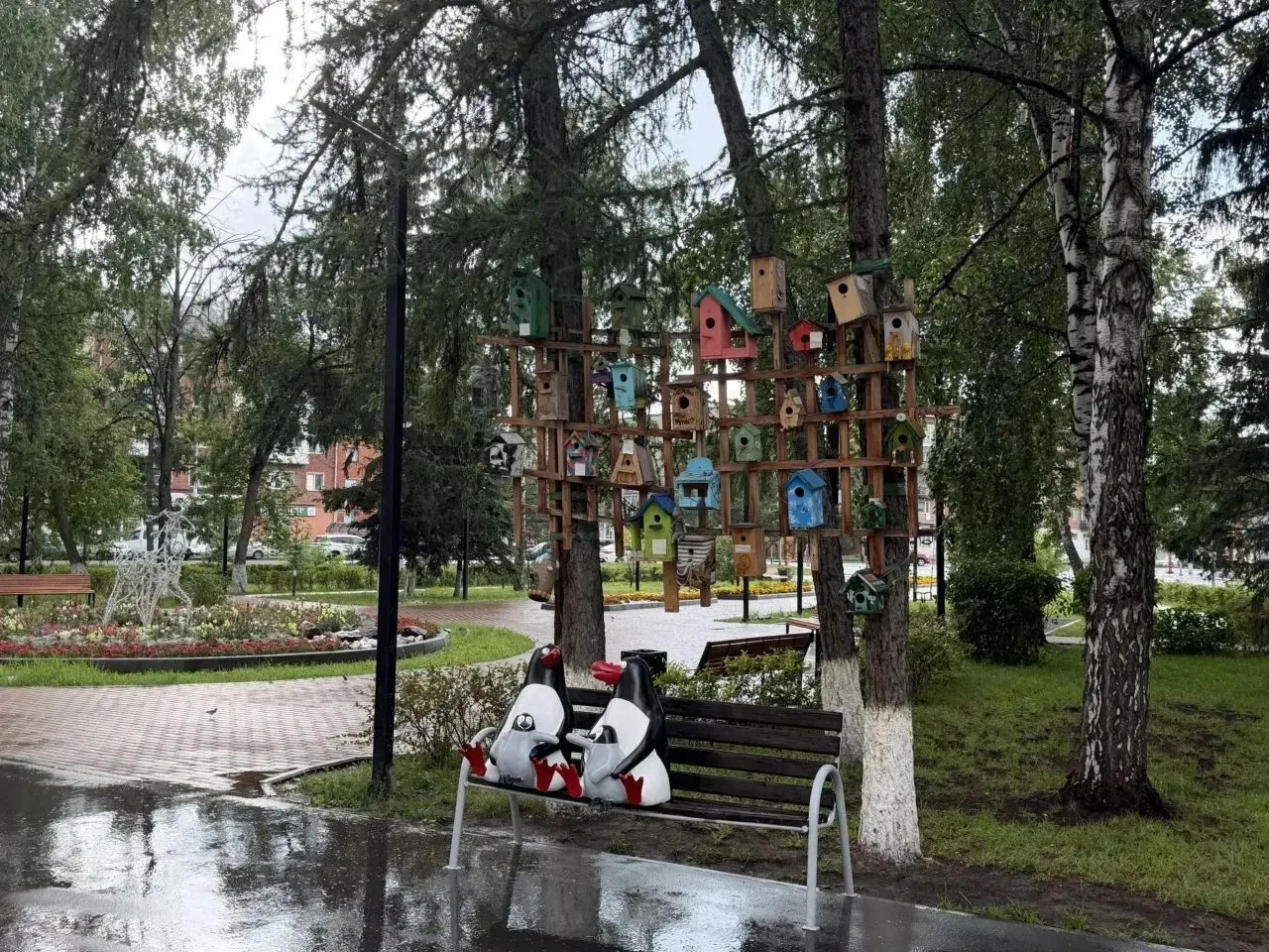 «Семья пингвинов» вернулась на прежнее место в Кемерове! 🐧