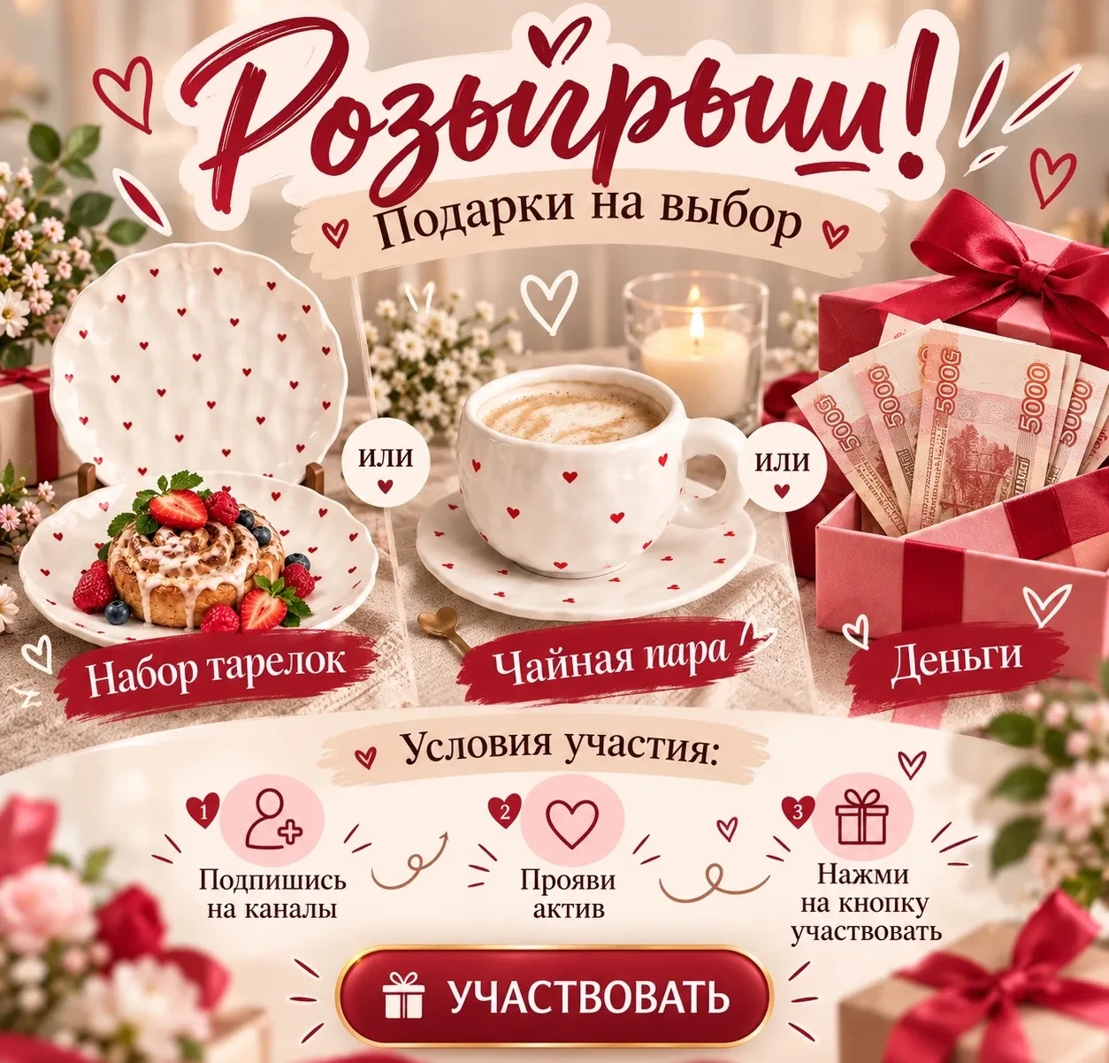 🎉ДАРИМ КРАСИВУЮ ПОСУДУ ИЛИ ДЕНЬГИ🩷