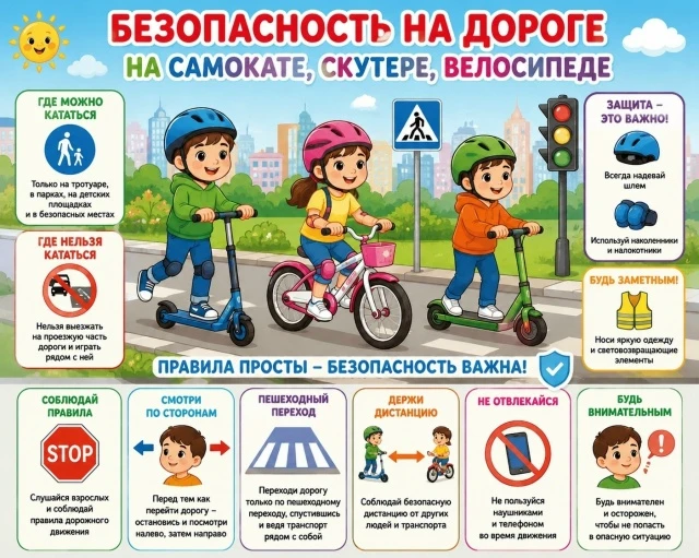 🚲Катание — это радость, но важно соблюдать правила!

✅ Кататься только в безопасных местах: на трот