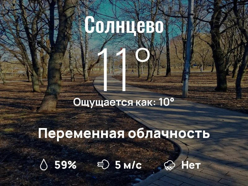 Что с погодой в Солнцево?