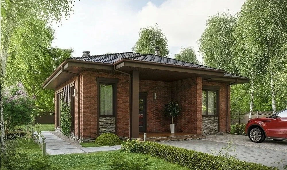 Планировка красивого компактного одноэтажного дома🏠