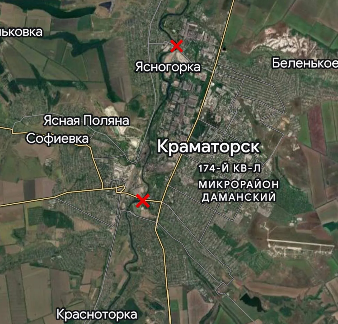 УДАРЫ ПО МОСТАМ В КРАМАТОРСКЕ
