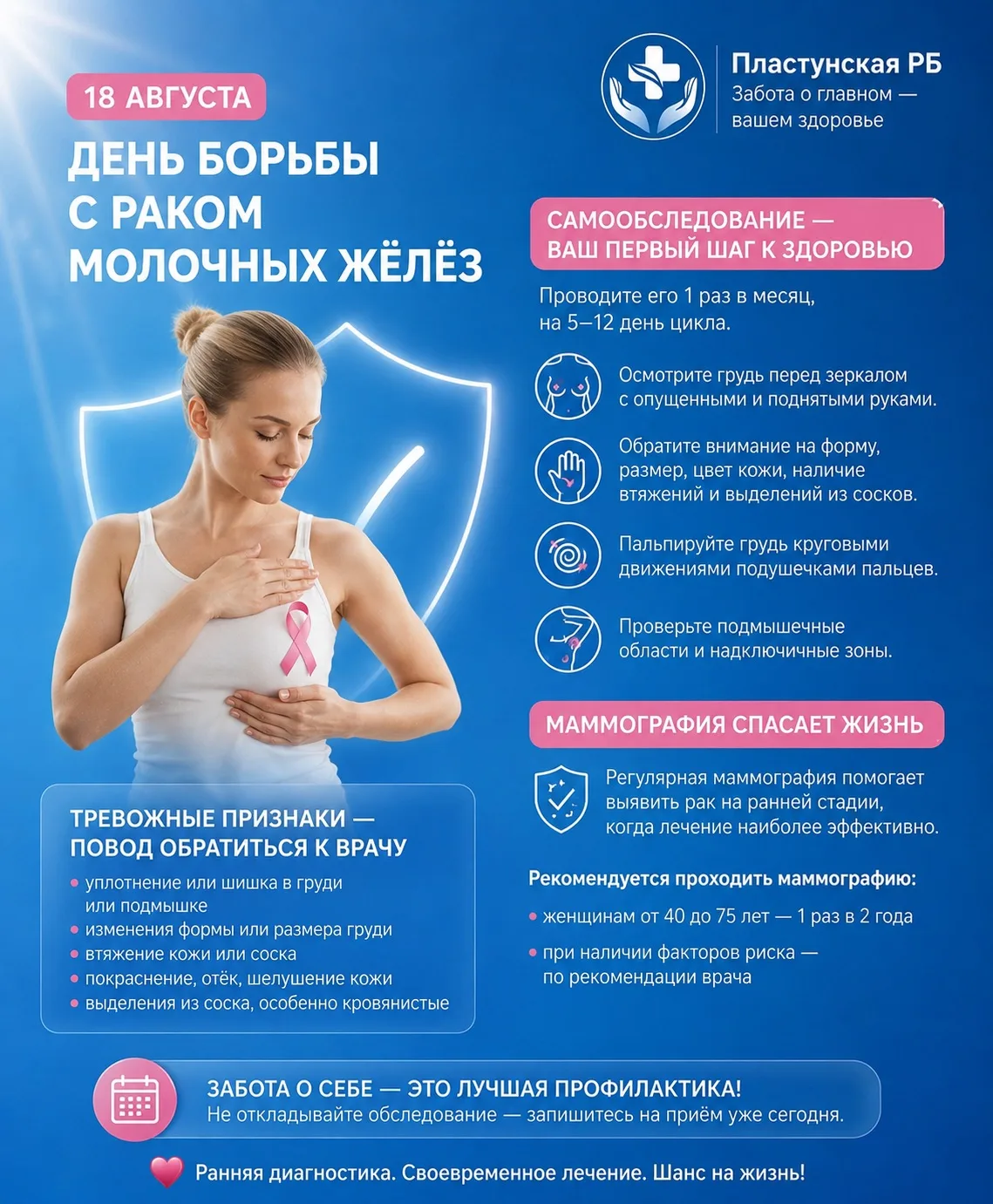 18 августа – День исследования рака молочной железы. Это одно из самых распространённых...