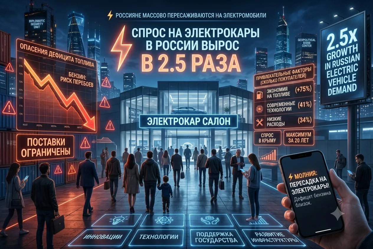 ⚡ Россияне массово пересаживаются на электромобили из-за риска дефицита топлива

Спрос на электрокар