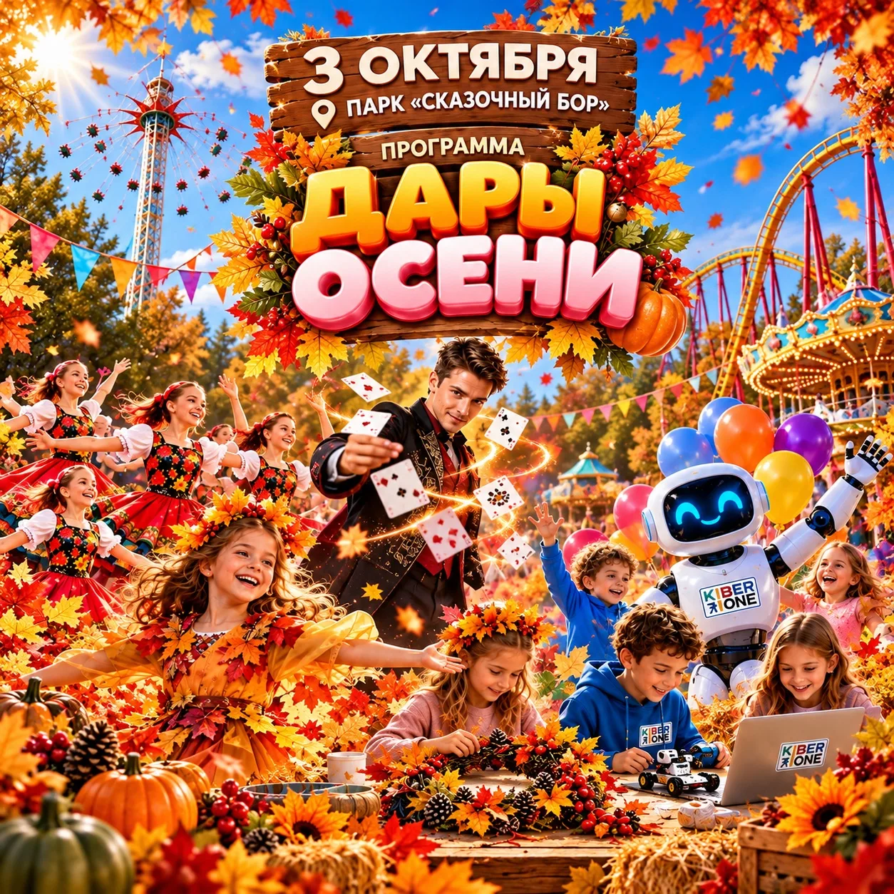 Встречаем октябрь ярко: семейный праздник «Дары осени» в парке «Сказочный бор»🍁