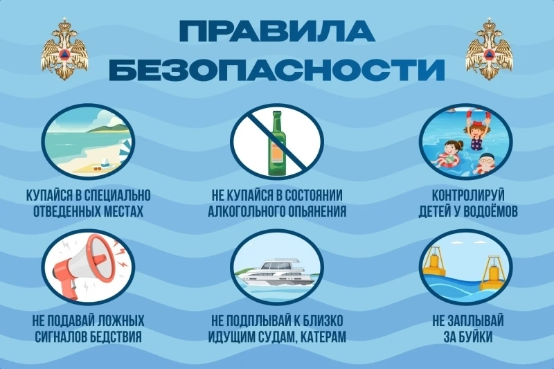 🏖 Чтобы отдых около водоема был безопасным, напоминаем вам о мерах предосторожности.

▫ Купайтесь т