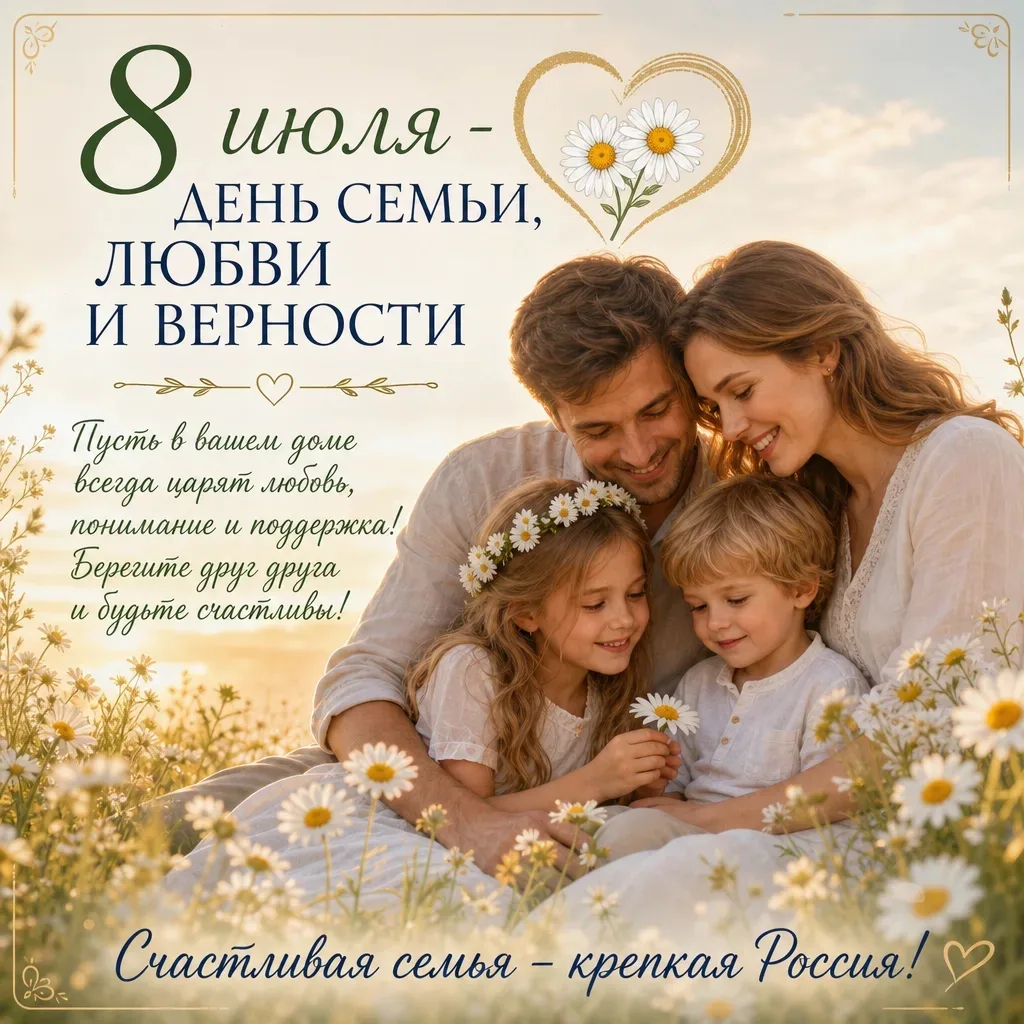 💖🇷🇺 Сегодня, 8 июля, наша страна отмечает замечательный праздник – День семьи, любви и верности! 