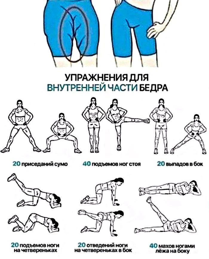 Упражнения для внутренней части бедра!🤗