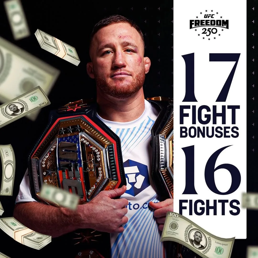 💰 Джастин Гейджи - король бонусов в UFC (17 бонусов в 16 боях)