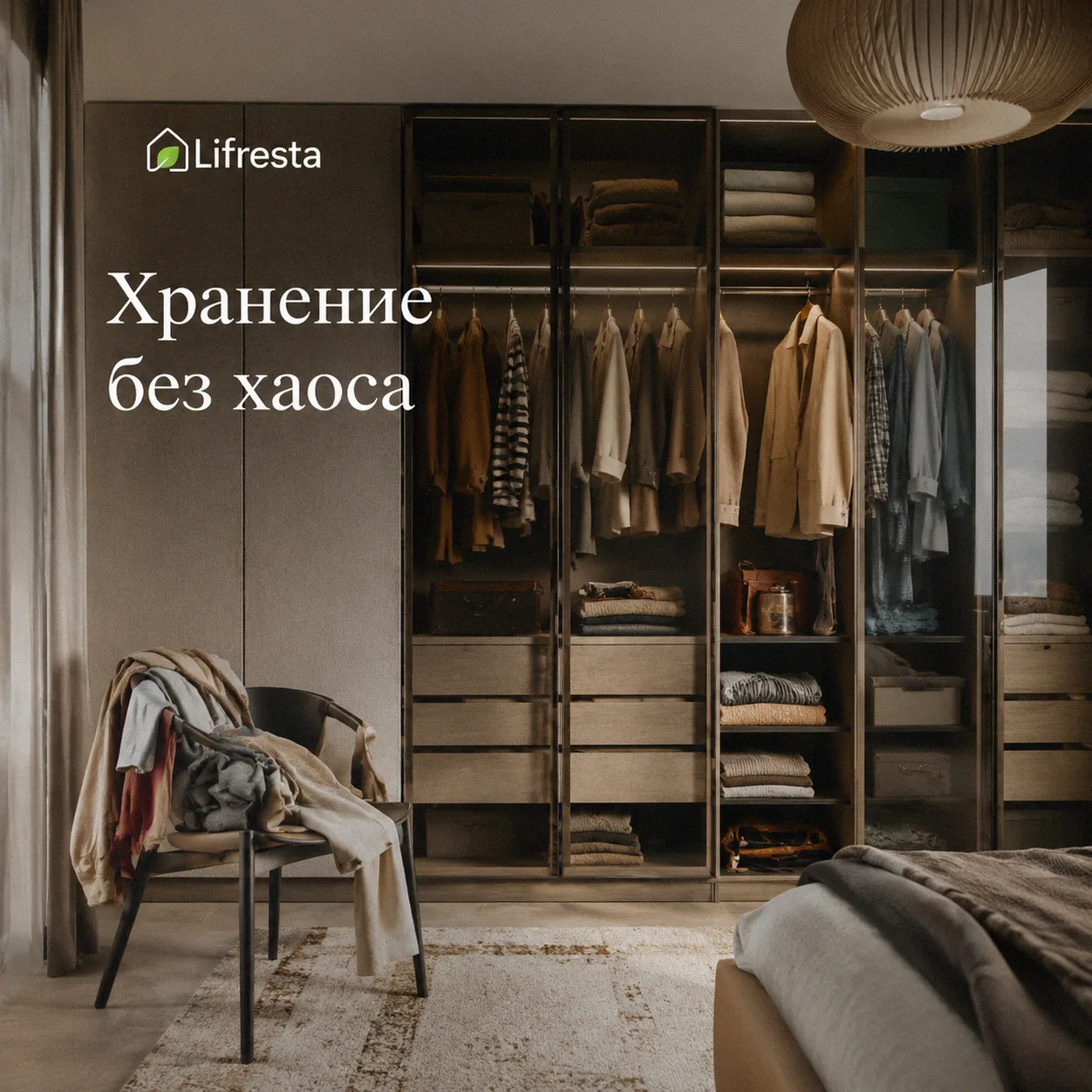 Шкаф забит, а вещи всё равно живут на стуле. Кажется, нужен шкаф побольше. А вот и нет.